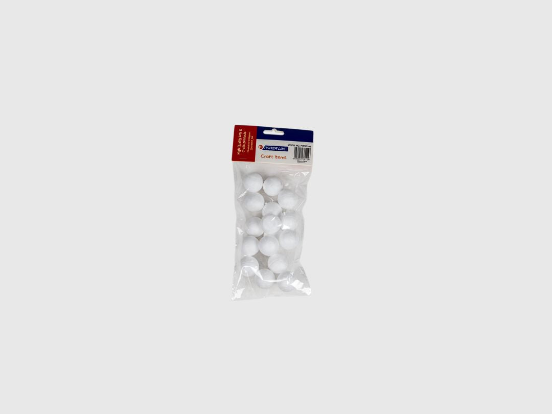 Power Line High-Quality Craft Pom-Poms 25 Mm Set Of 16-White