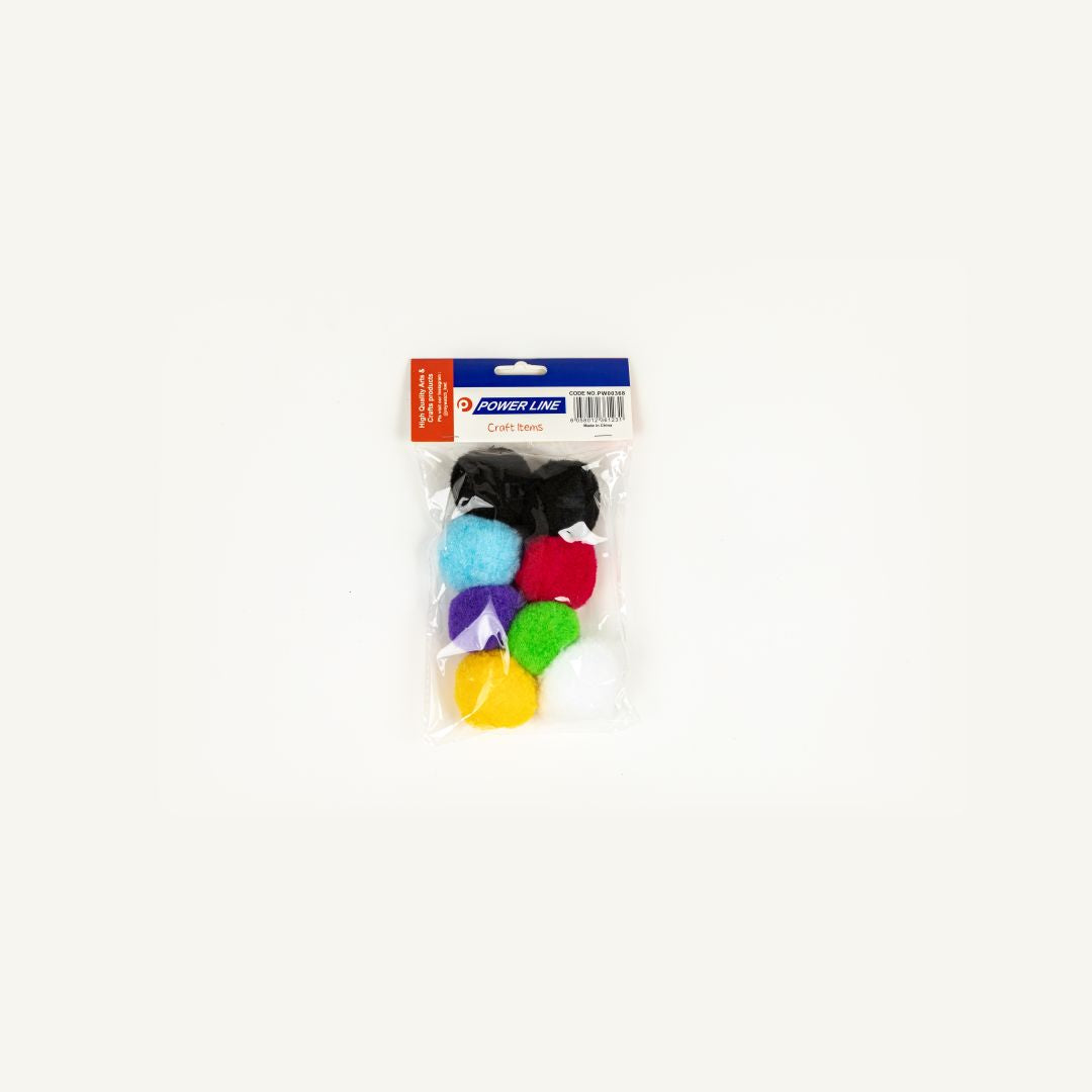 Power Line High-Quality Multicolor Craft Pom-Poms 45 Mm-Multicolor