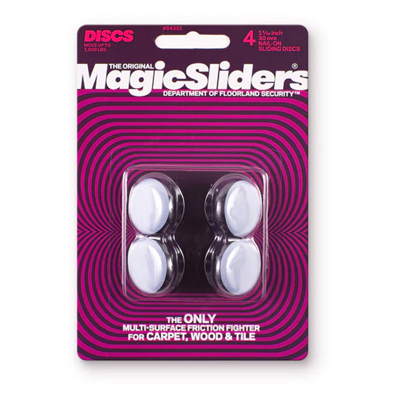 Magic Sliders 4Pc Nail-On Sliding Discs Round 30Mm - Silver
