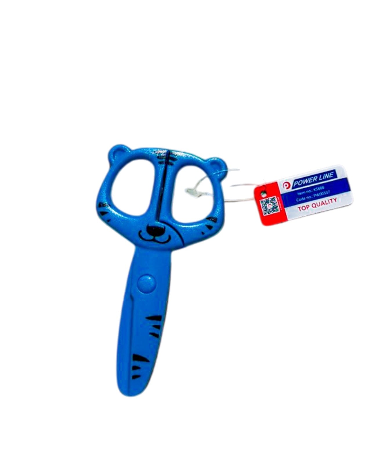 Power Line Animal Cartoon School Scissors Blue