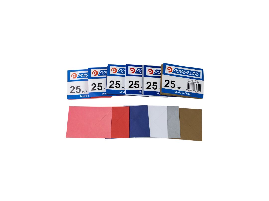 Power Line Colored Envelope Set Of 25 Grey