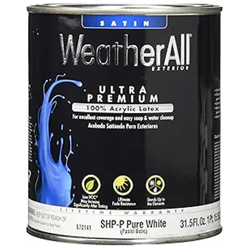 Easycare Exterior Satin Paint Pastel Base Quart-White