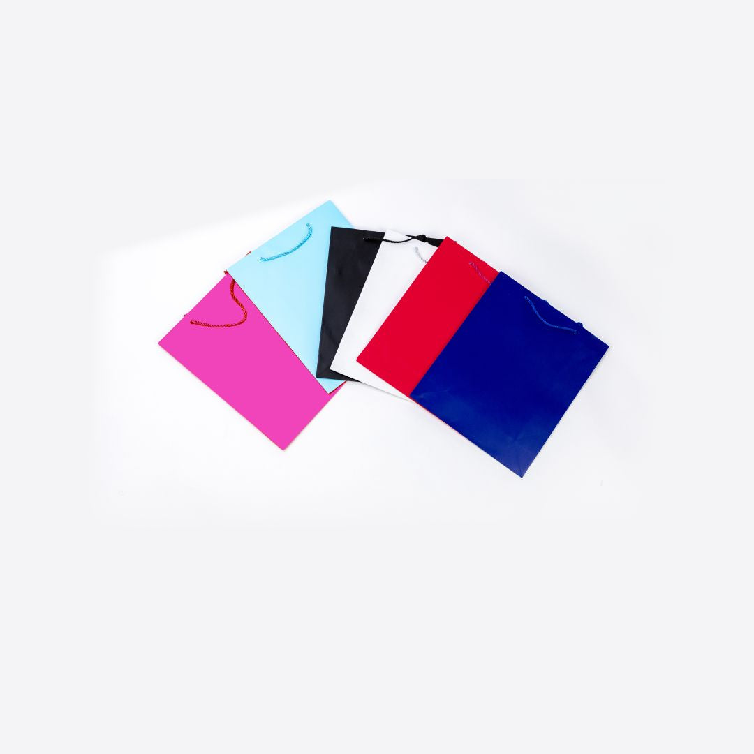 Power Line Plain Cardstock Gift Bag Black
