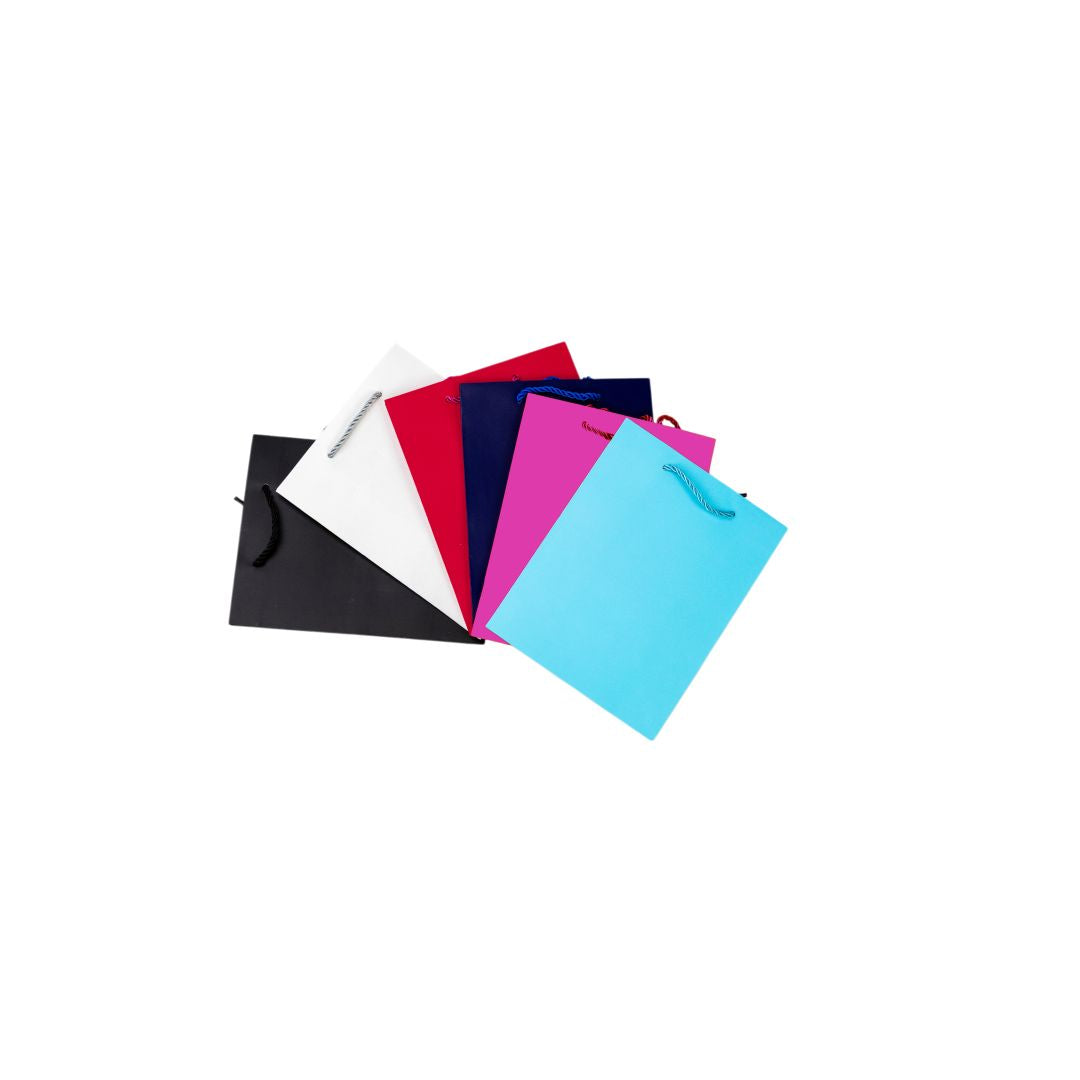 Power Line Plain Cardstock Gift Bag White