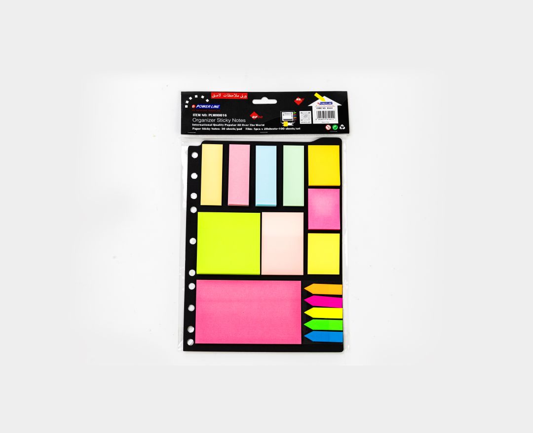 Power Line Organizer Sticky Notes Set-Multicolor