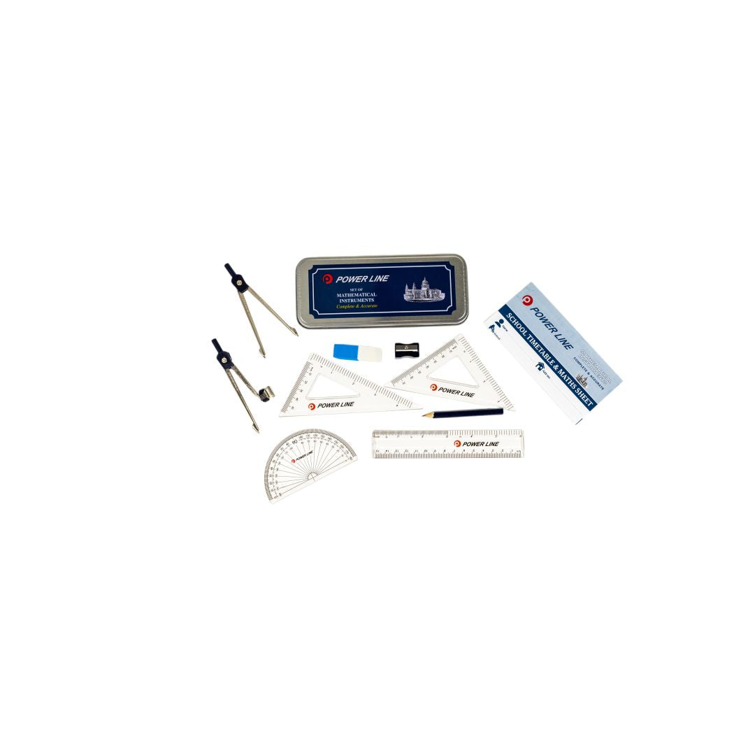 Power Line Mathematical Instruments Geometry Box-Clear