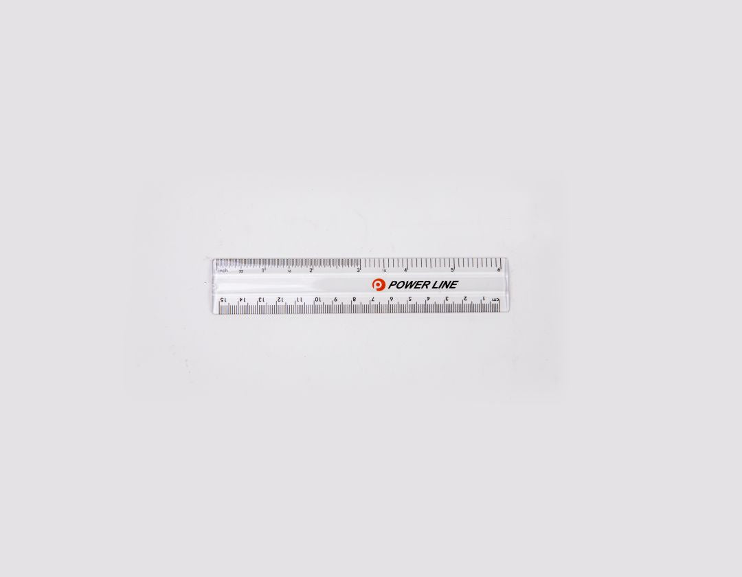 Power Line 15 Cm Clear Plastic Ruler-Clear