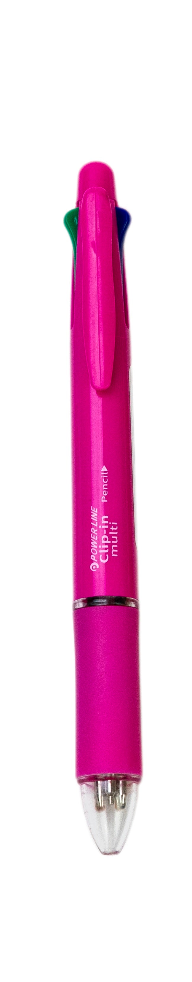 Power Line 4-In-1 Retractable Ballpoint Pens Pink