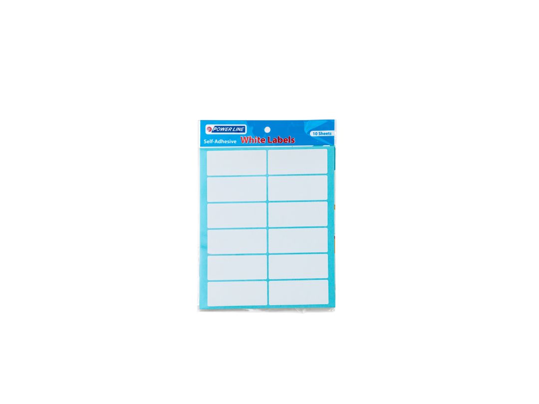 Power Line Self-Adhesive Labels-White