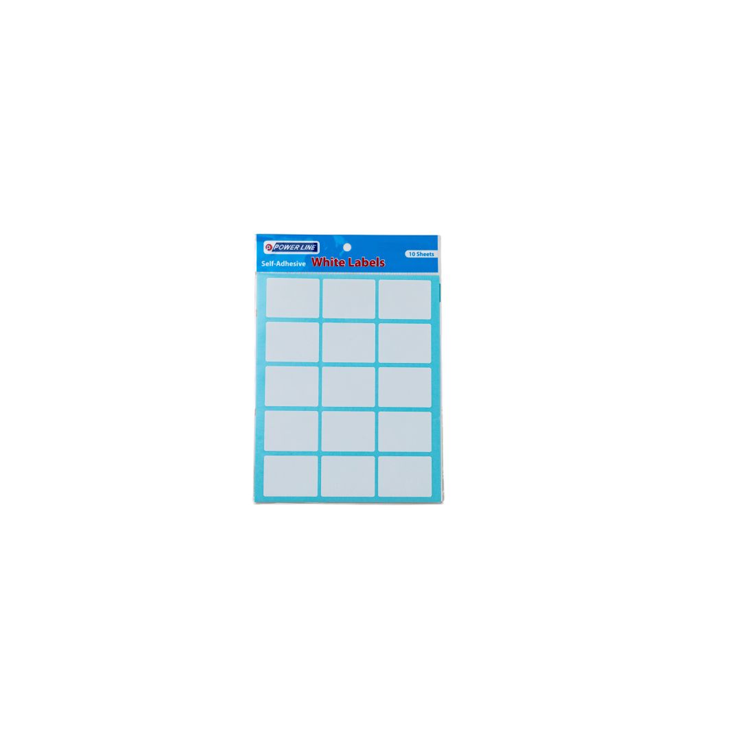 Power Line Self-Adhesive Labels-White