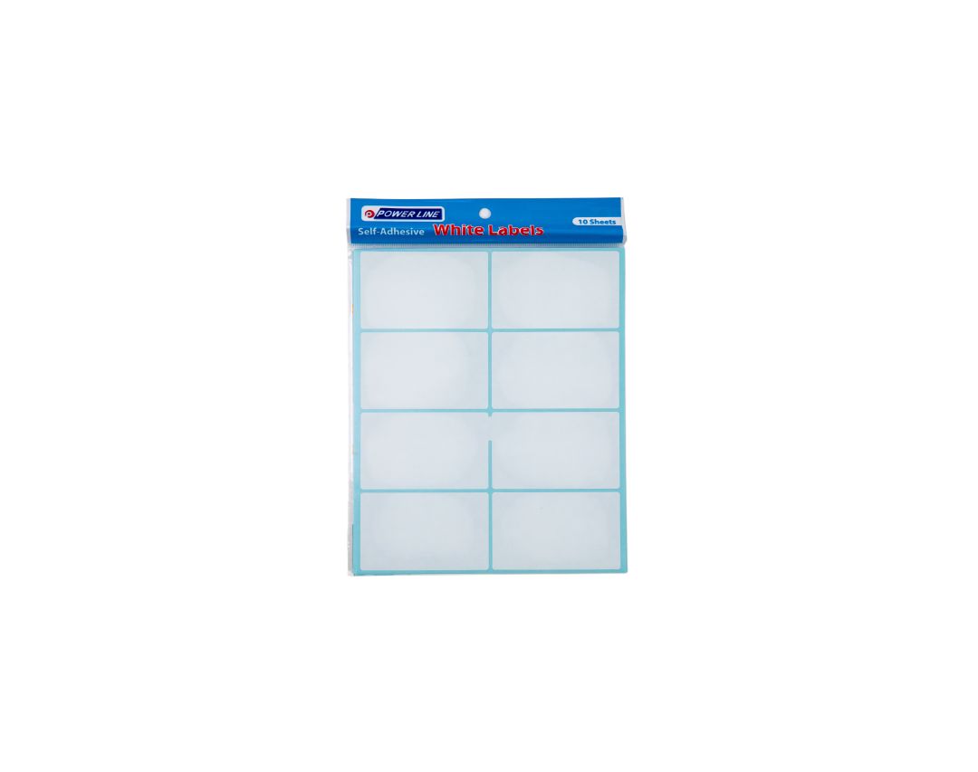 Power Line Self-Adhesive Labels-White