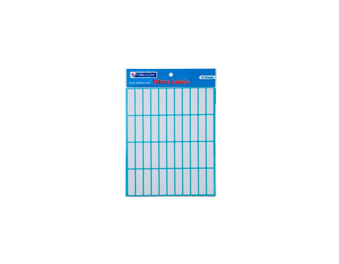 Power Line Self-Adhesive Labels-White