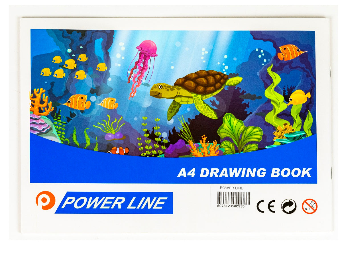 Power Line A4 Drawing Book-Multicolor