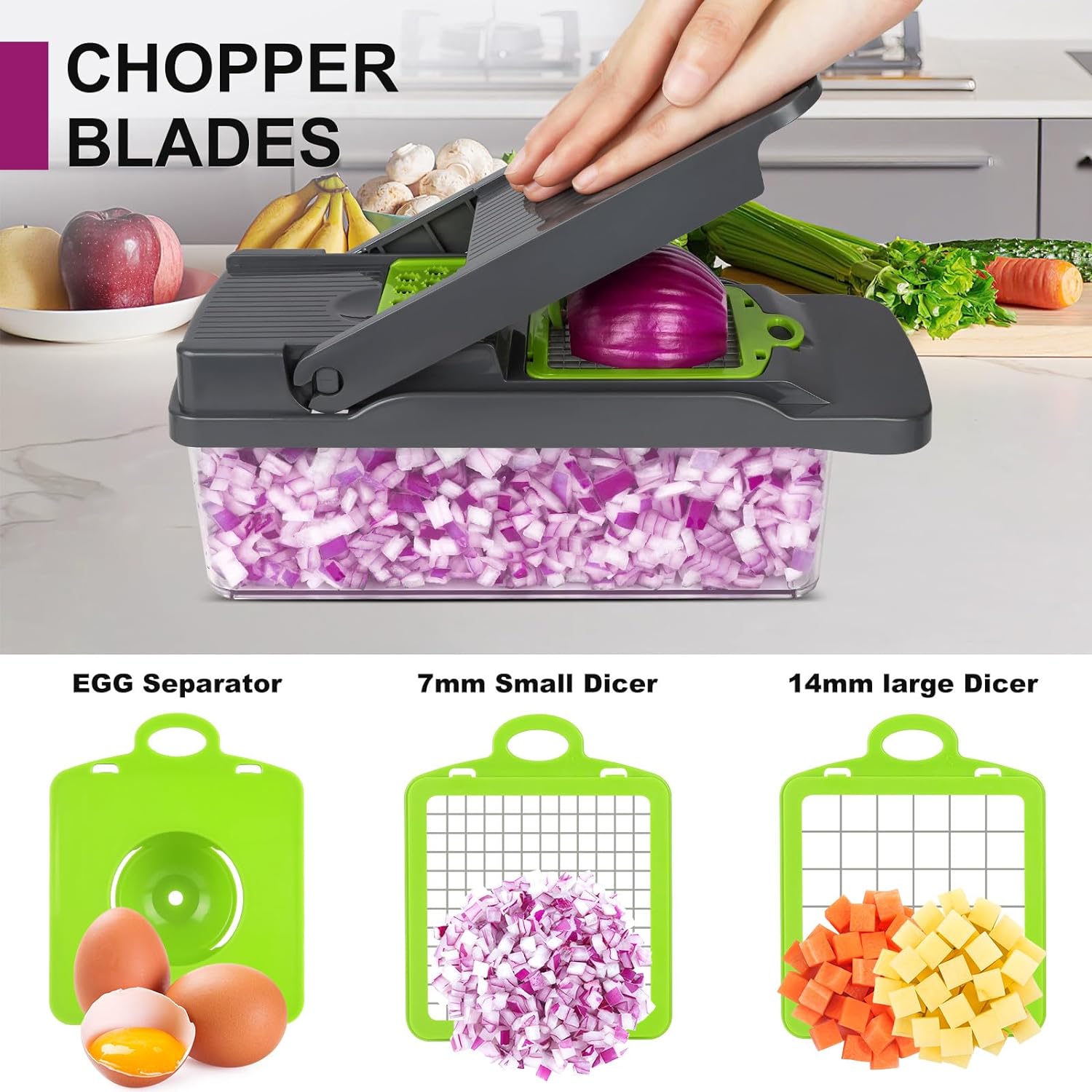 Vegetables Cutter , Grey & Green Color