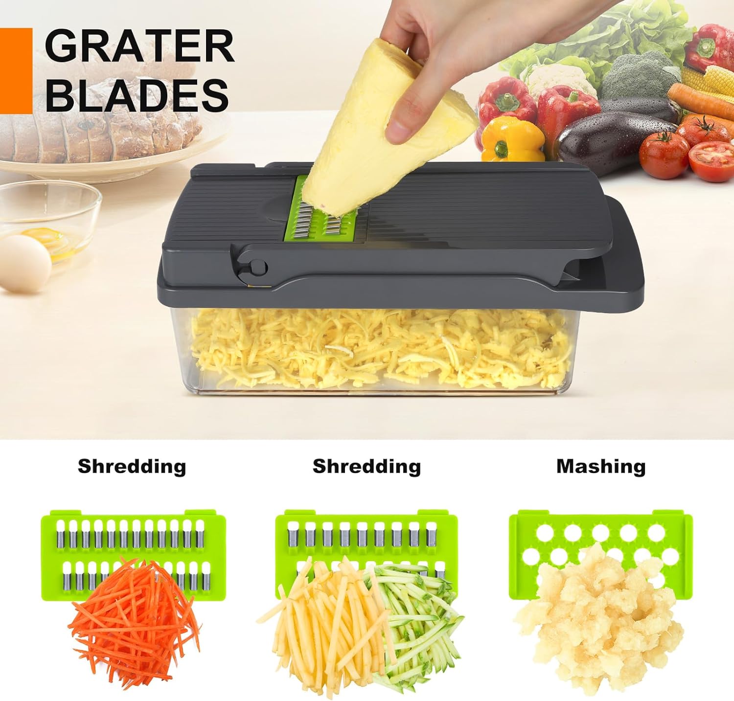 Vegetables Cutter , Grey & Green Color