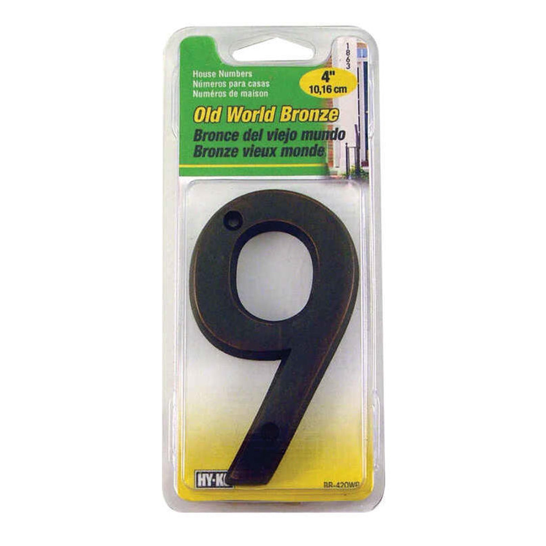 Old World Bronze House Number - 9