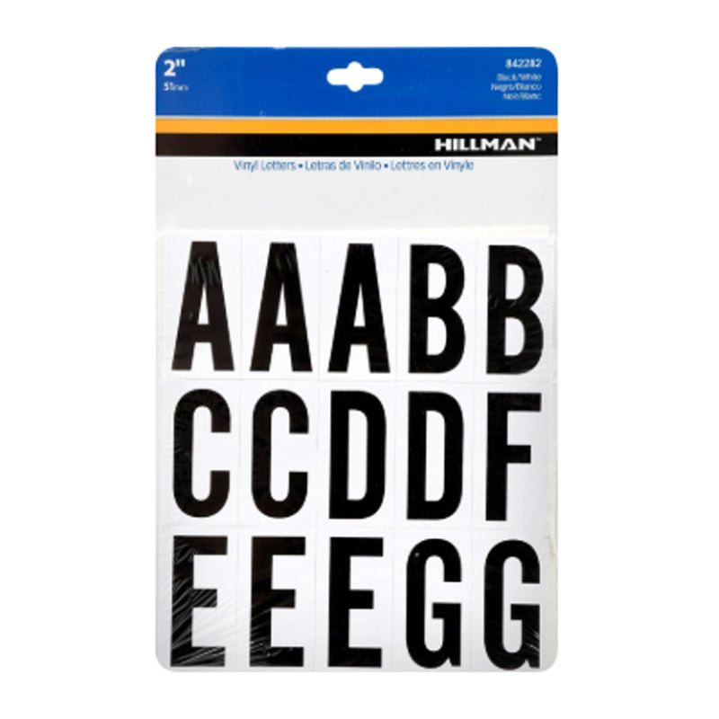 Hy-Ko  2" Blk/Wht Letter Set -Black