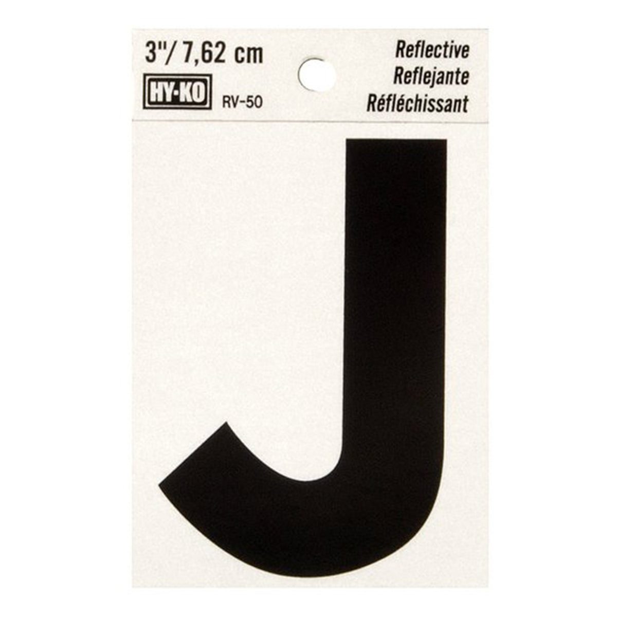 Reflective Black Letter - J