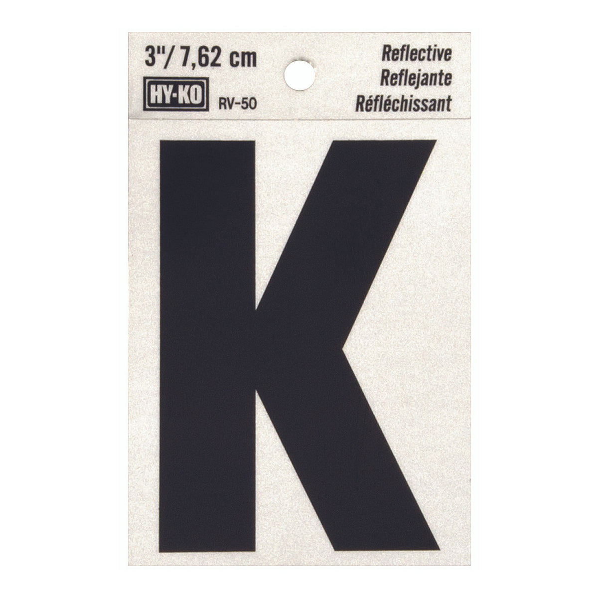Silver Reflective Vinyl Letter K