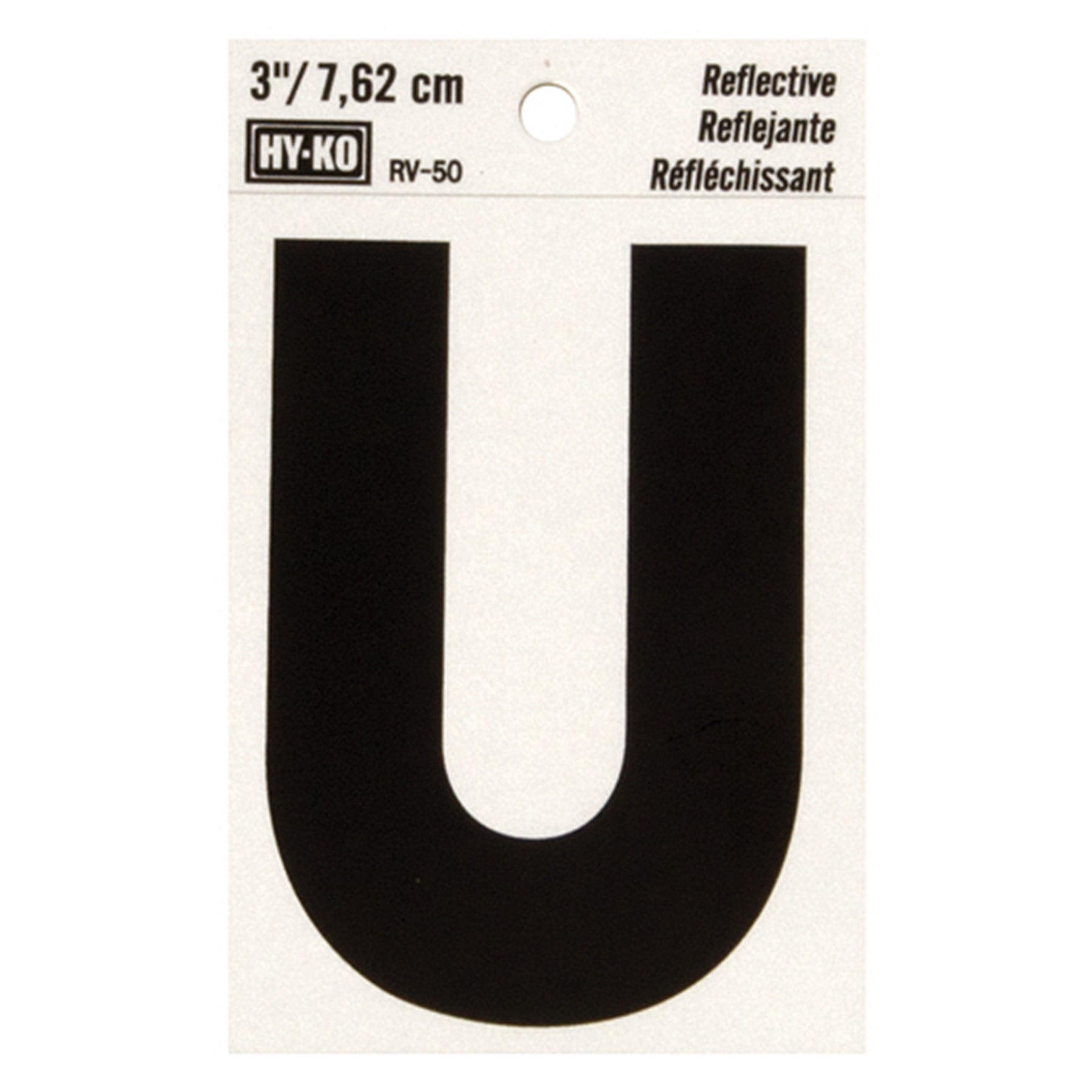 Reflective Black Letter - U