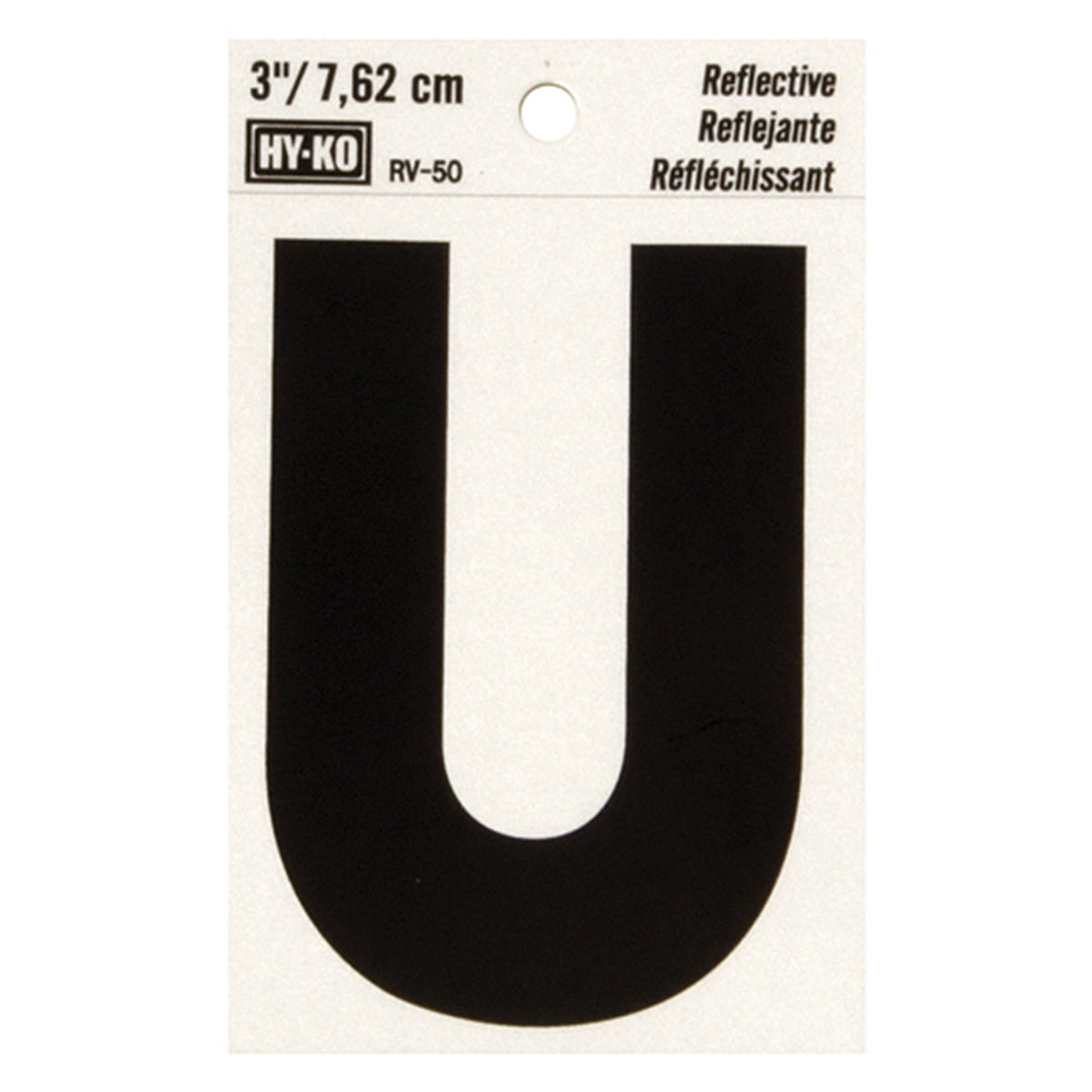 Reflective Black Letter - U