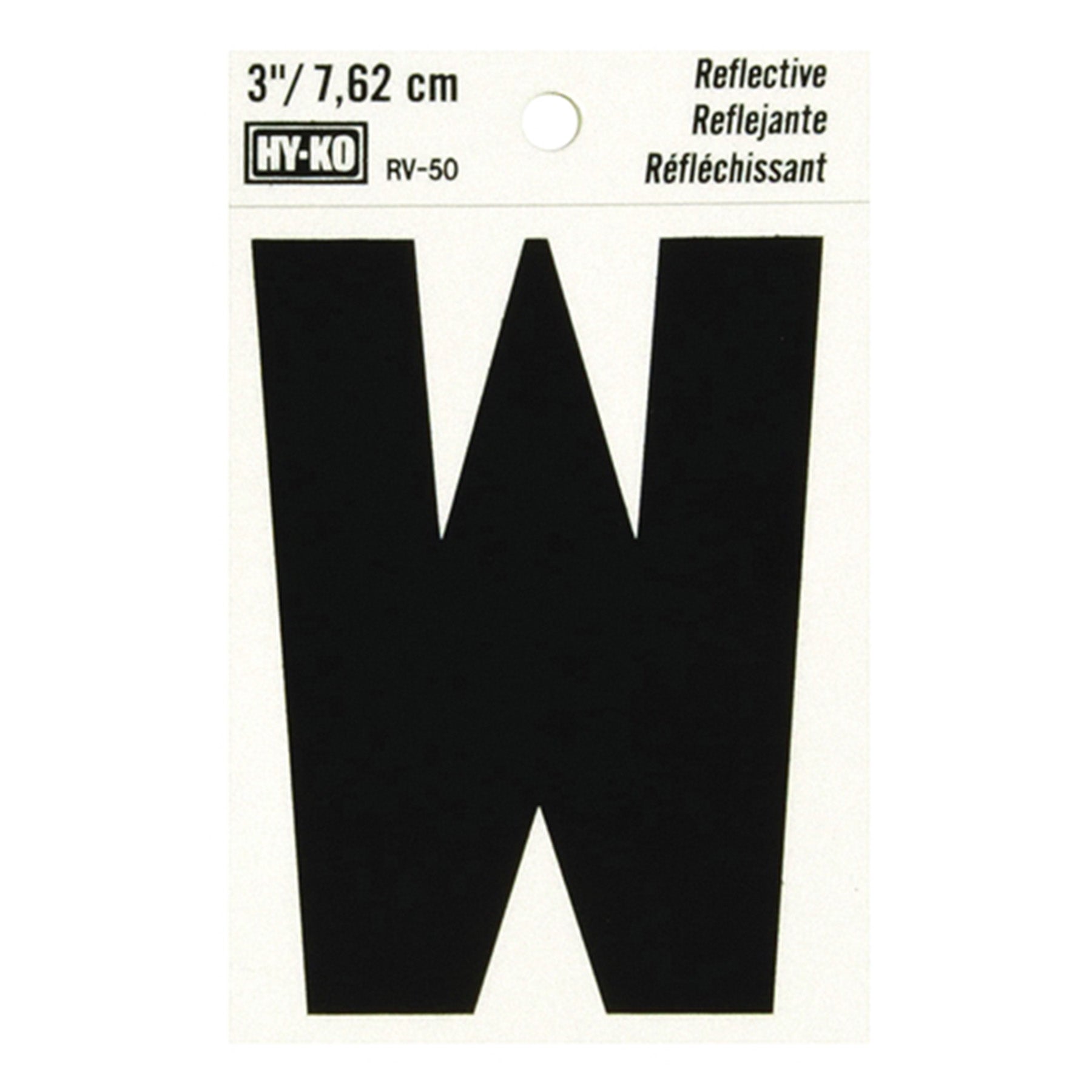 Reflective Black Letter - W