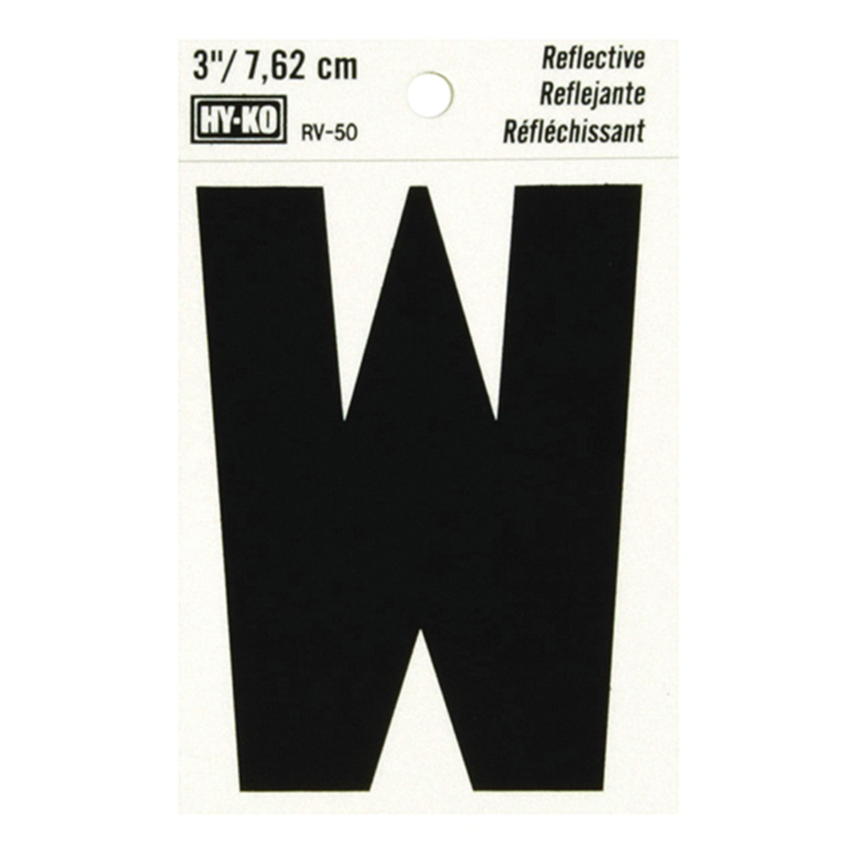 Reflective Black Letter - W