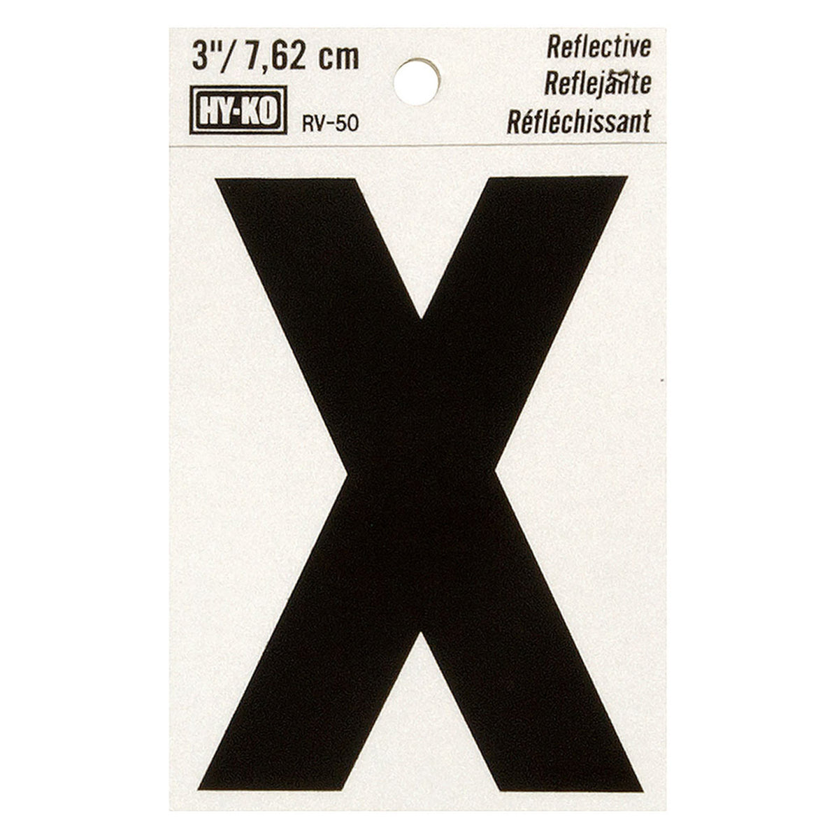 Reflective Black Letter -X