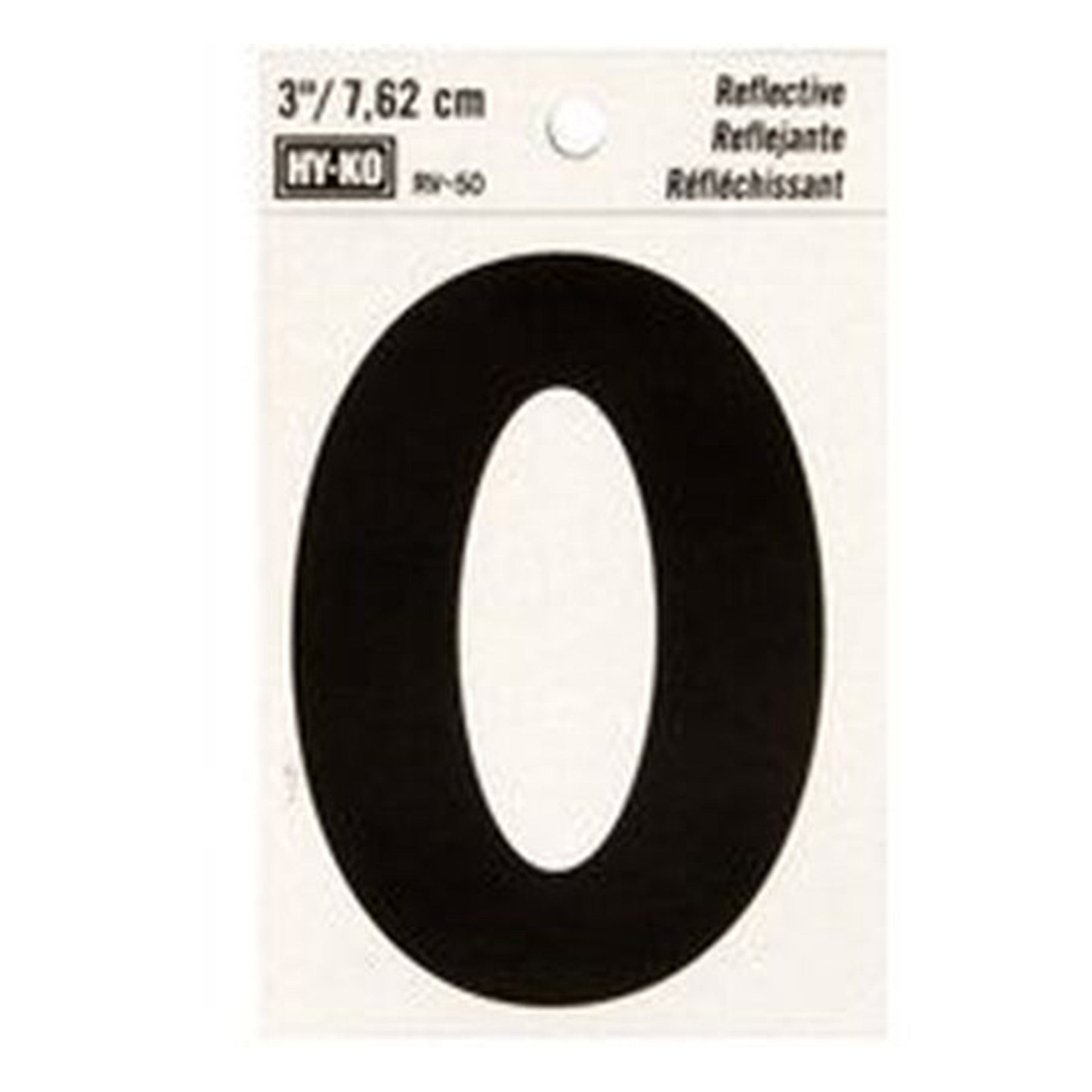 Reflective Black Number - 0