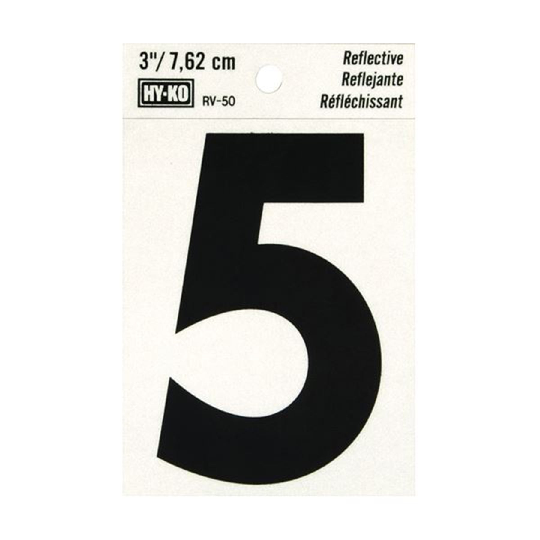 Reflective Black Number - 5