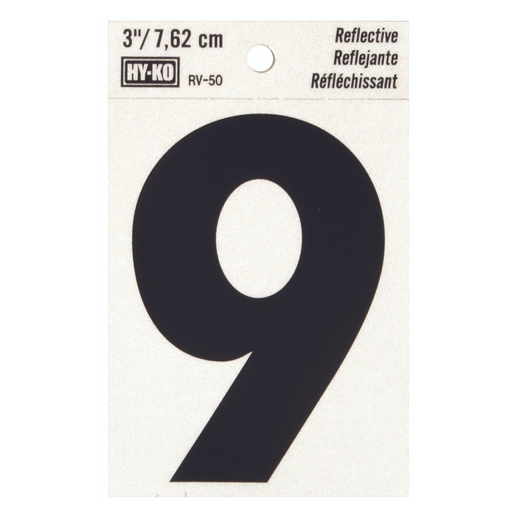 Reflective Black Number - 9