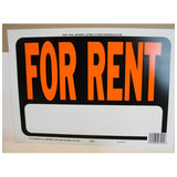 Hy Ko Plastic "For Rent" Sign – 9×12"-Multicolor