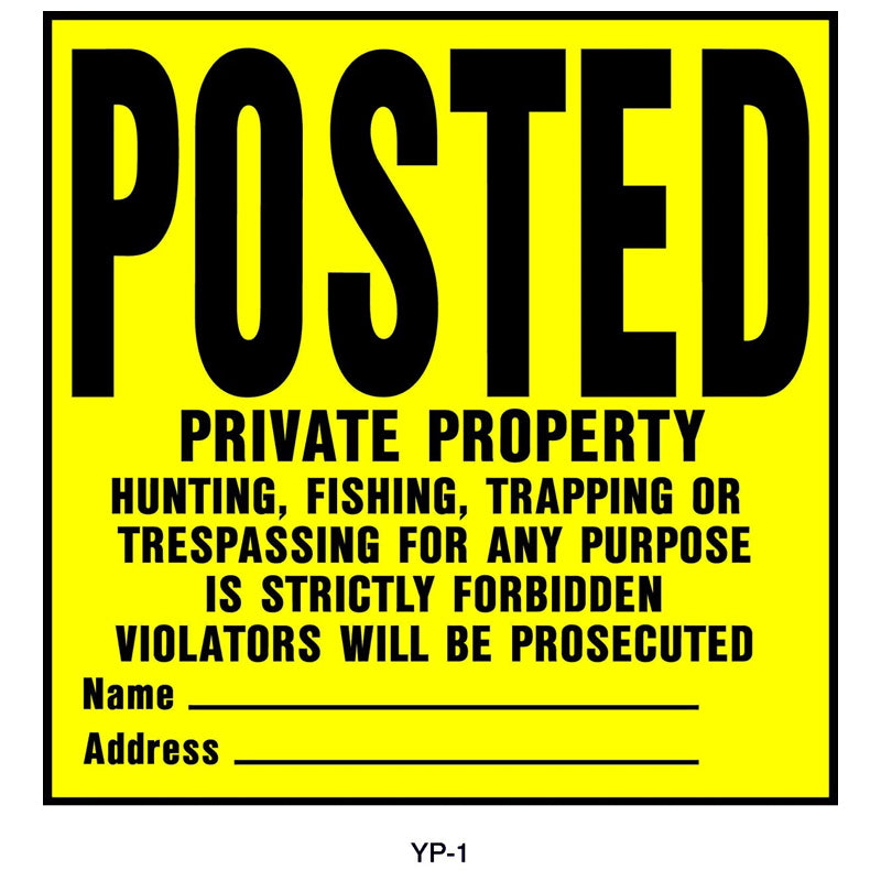 Hy-Ko Sign Privaet Property Site 11X11-Yellow