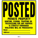 Hy-Ko Sign Privaet Property Site 11X11-Yellow