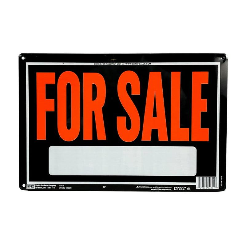 Hy-Ko For Sale Sign-Orange&Black