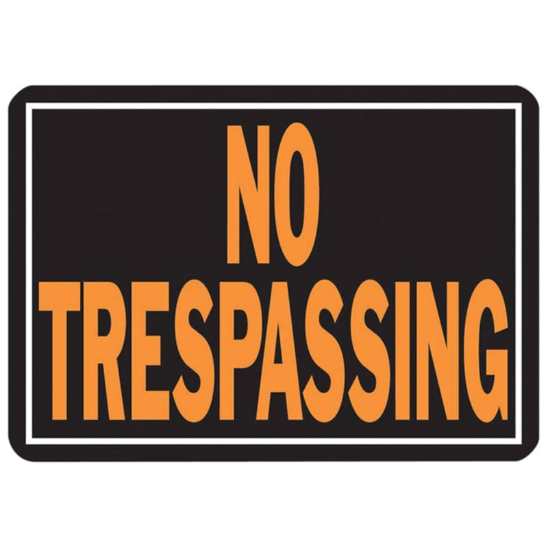 Hy-Ko No Trespass Sign-Orange&Black