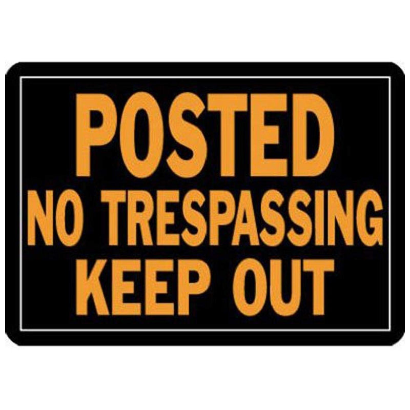 Hy-Ko Post No Trespass Sign-Orange&Black