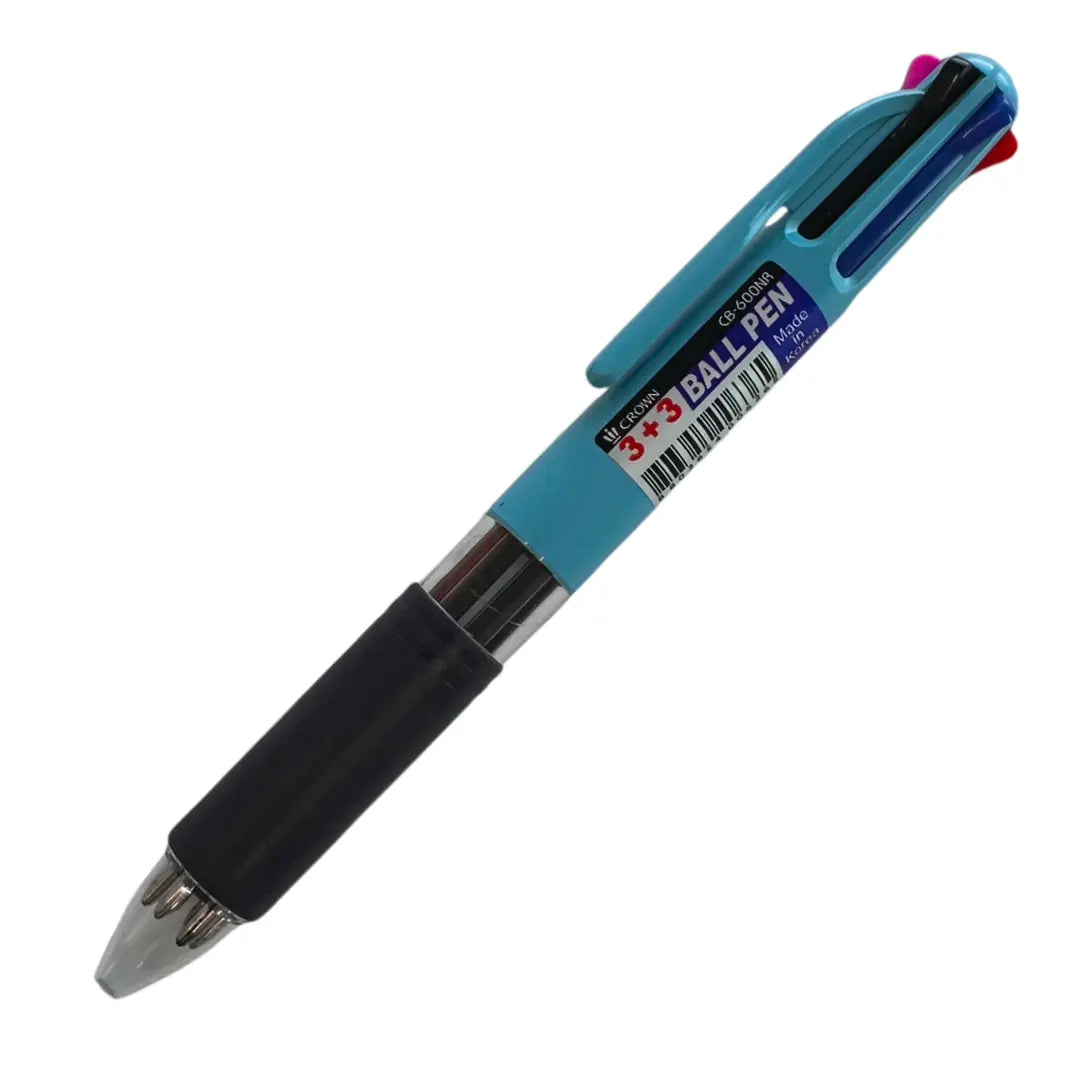 Crown 0.7Mm Ballpoint Pen Automatic 6 Colors Blue