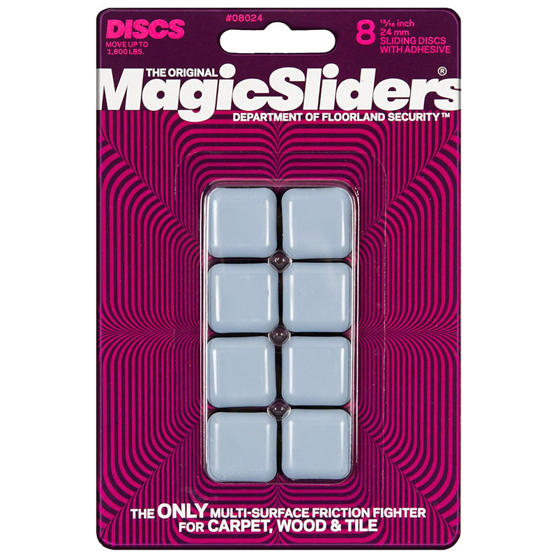 Magic Sliders 8Pc Sliding Discs With Adhesive Square 24Mm - Blue