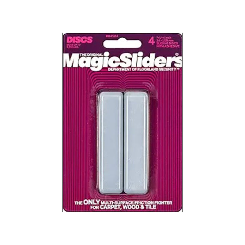 Magic Sliders Rectangular Self-Stick Furniture Sliders – 15/16" X 4" (Pack Of 4) - Silver