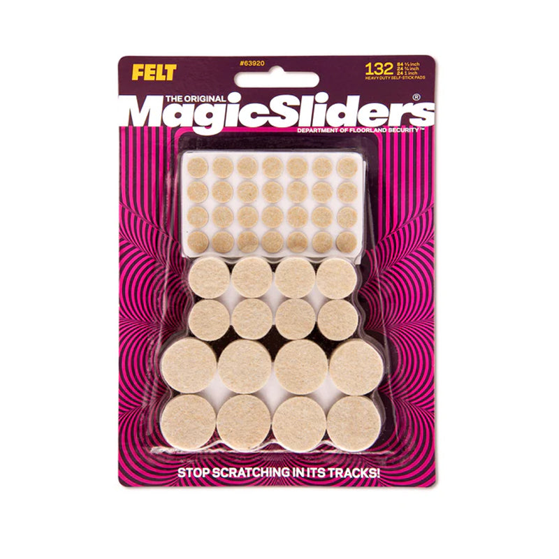Magic Sliders 132Pc Hd Self Stick Adhesive Pads - Baige