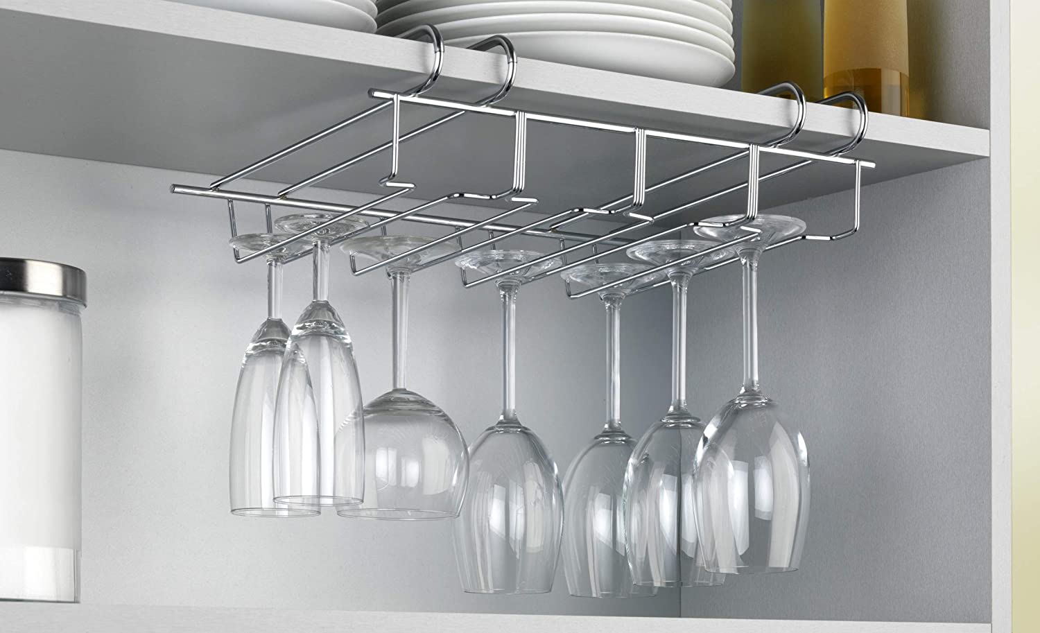 Glass Holder for Cabinet - Silver