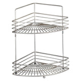 Milano Corner Rack with 2 Shelves, Metal, Silver, 22 x 31,5 x 37 cm