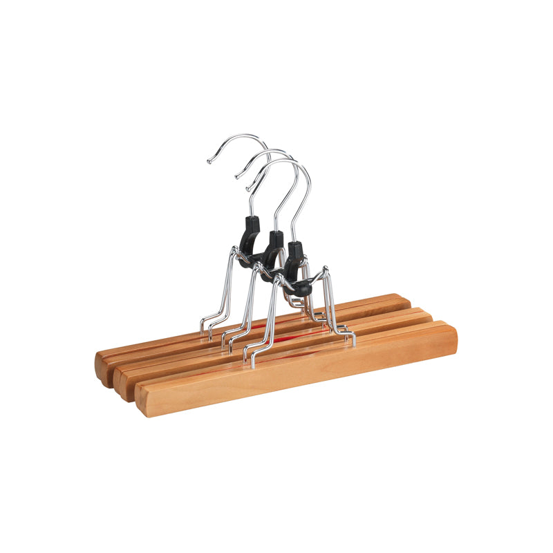 Wenko Trouser Clamping Hanger 3Pc Naturl - Beige