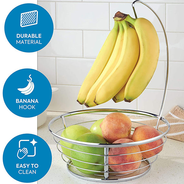 Fruit bowl with banana hook