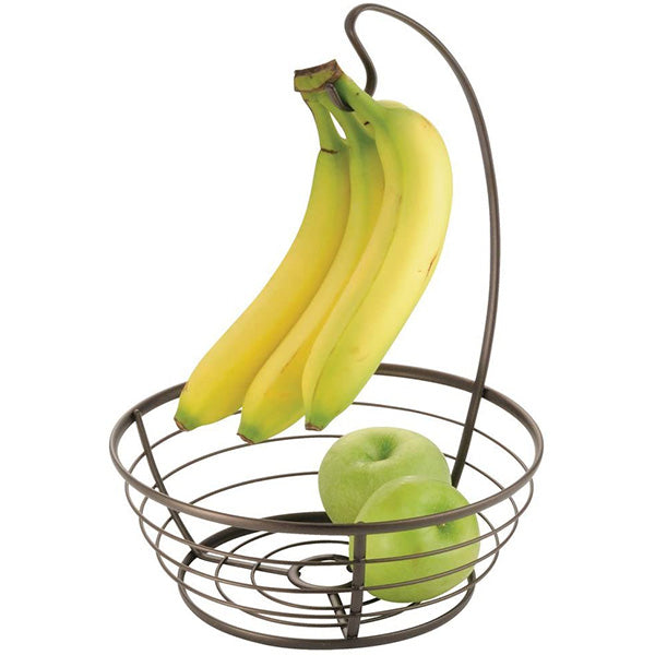 Fruit bowl with banana hook - Bronze