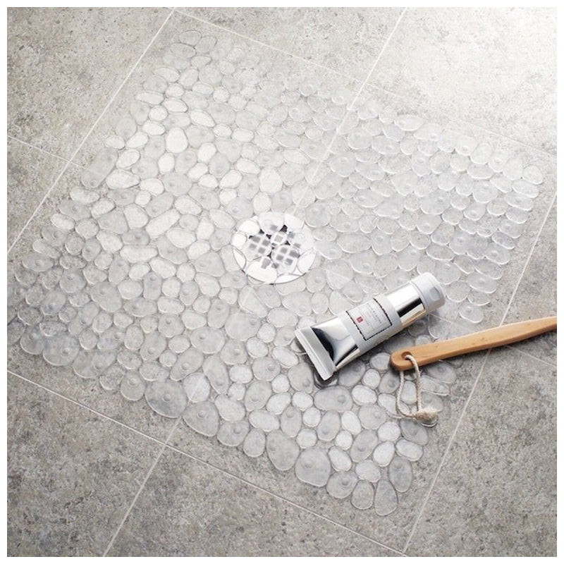 Idesign Pebblz Shower Mat Squr 22X22" - Clear