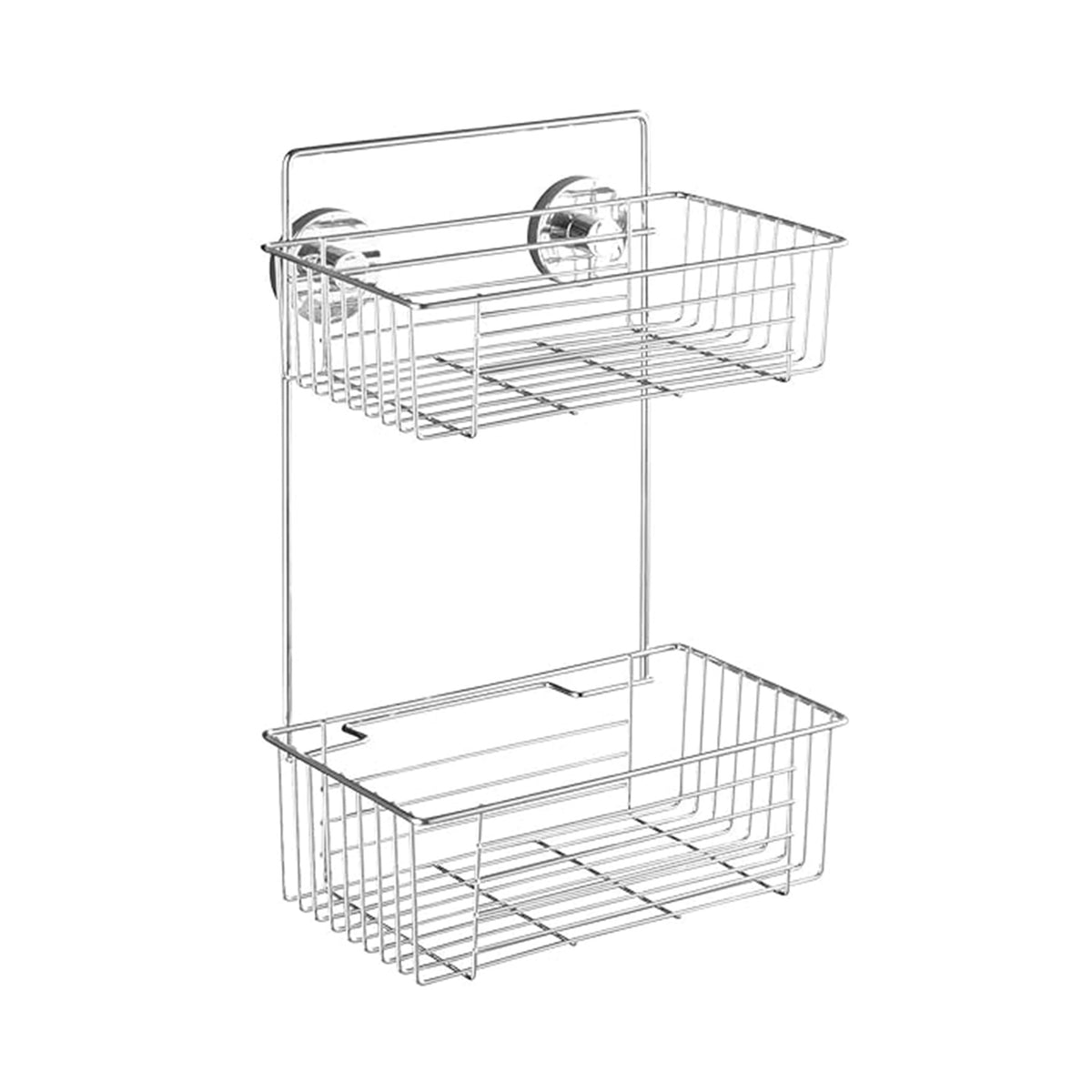 Vacuum-Loc 2-Tier wall rack Bari Steel, 10.2 x 15 x 6.7 inch, Chrome