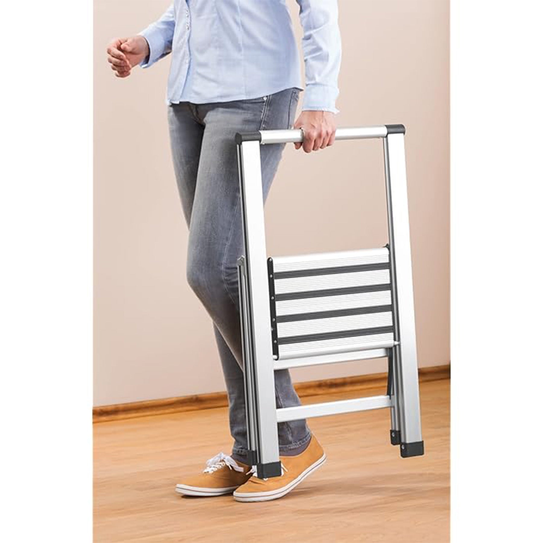 Aluminum Design Folding Stepladder 2-Step-Household Ladder