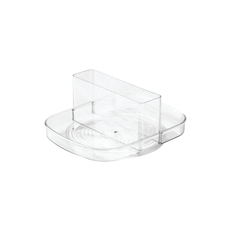 Idesign Linus Napkin Condiments Holder Lazy Susan Spinner Tray - Clear